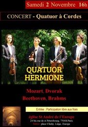 Quatuor à Cordes de Mozart, Dvorak, Beethoven, Brahms Eglise Saint Andr de l'Europe Affiche