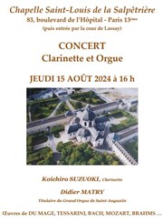 Concert clarinette et orgue à la Salpêtrière Chapelle Saint-Louis de la Salptrire Affiche