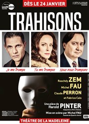 Trahisons | avec Michel Fau et Roschdy Zem Thtre de la Madeleine Affiche