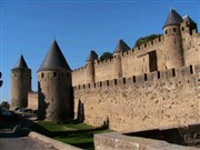 Visite guidée : Carcassonne à la lueur des flambeaux ... Entre Catharisme et Inquisition | par Paysdoc Bureaux d'Air France Affiche