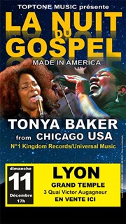 La Nuit du Gospel avec Tonya Baker Le grand Temple de Lyon Affiche