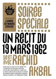 Un récit du 19 mars 1962 Thtre de Belleville Affiche