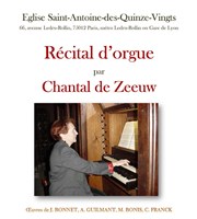 Récital d'orgue | Par Chantal de Zeeuw Eglise Saint-Antoine des Quinze-Vingts Affiche