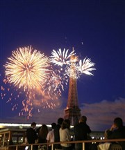 14 Juillet 2014 Feu d'Artifice au pied de la Tour Eiffel à Paris sur un bateau navigant | Le Belle Vallée Bateau Belle Valle Affiche