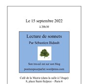 Lecture de sonnets Cafe de la mairie Affiche