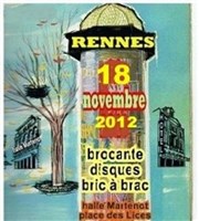 Brocante de bric à brac et de disques Halle Martenot Affiche