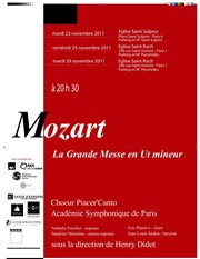 Grande messe en Ut de Mozart Eglise Saint Roch Affiche