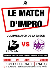 Match d'improvisation : 13 à l'Ouest vs Ultraviolets Foyer Tolbiac Affiche