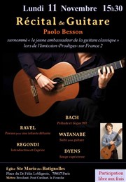 Récital de guitare de Paolo Besson Eglise Sainte Marie des Batignolles Affiche