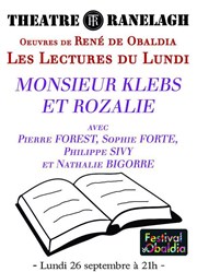 Monsieur Klebs et Rozalie Thtre le Ranelagh Affiche