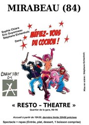 Diner Spectacle : Méfiez vous du cochon Courant d'art caf Affiche