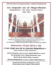 Les vingt ans de la chorale Magnificat Eglise Evanglique allemande Affiche